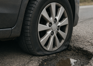 incidencias en neumáticos por mal estado de las carreteras